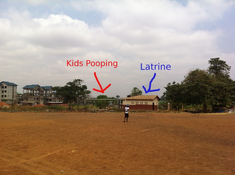 Latrine from a distance